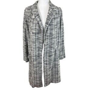 Melloday Blazer Women Sz‎ S Plaid Tweed Open Front Notch Lapel Preppy Academia